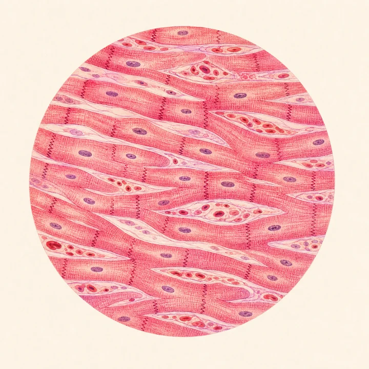 Visão microscópica do tecido do Coração